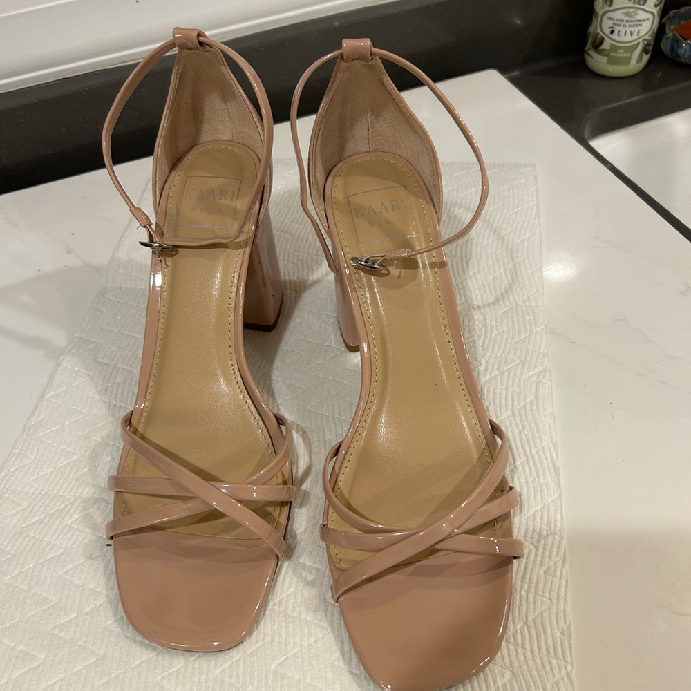 Kaari Blue Nude Strappy Heels